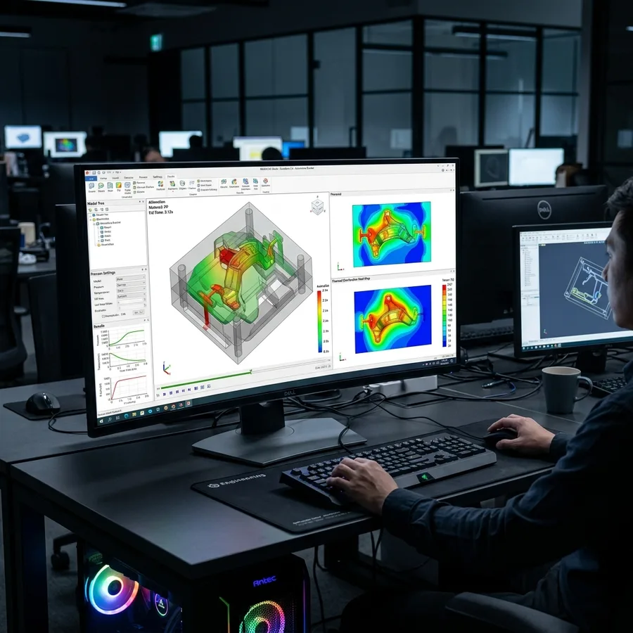SolidWorks NX CAD CAM Kalıp Akış ve Gerilim Simülasyonu